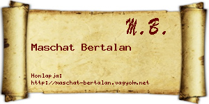 Maschat Bertalan névjegykártya